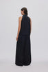 Rabens Saloner Dalvina grossgrain cuff detail pants black